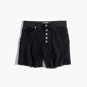 Madewell Button-Front Denim High Rise Boy Shorts
